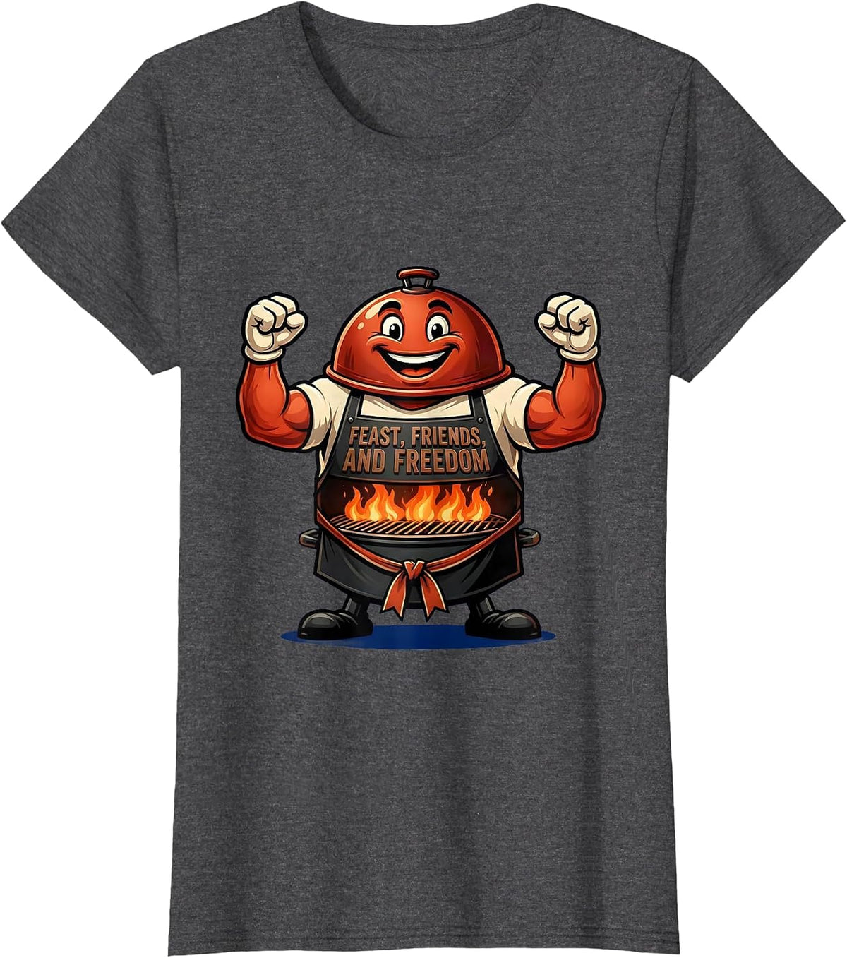 Women's Feast Friends and Freedom Labor Day Celebration T-Shirt - Dark Heather Grey