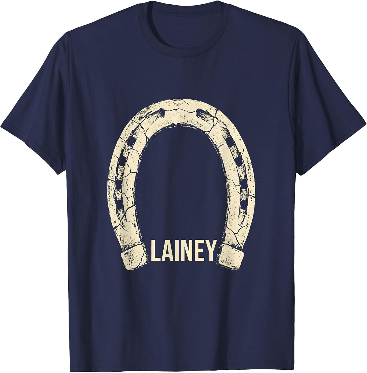 Men's Lainey Boho Western Monochrome Cowgirl Name Gift T-Shirt - Navy Blue