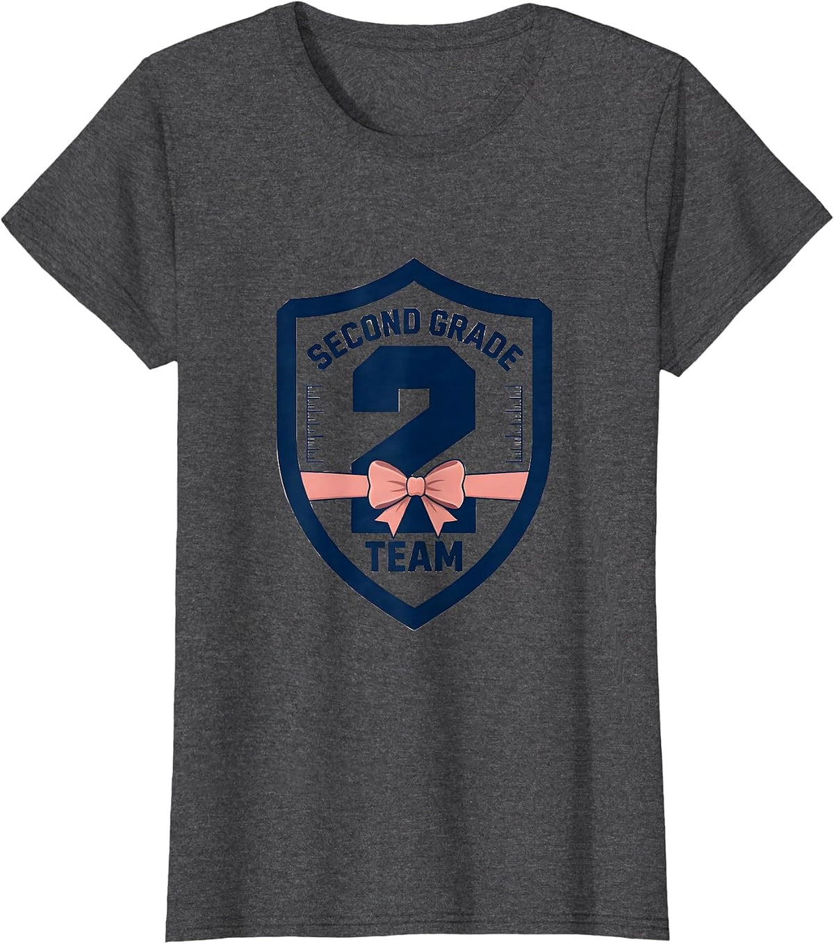 Women's Second Grade Team Playful Teacher Back To School T-Shirt - Dark Heather Grey