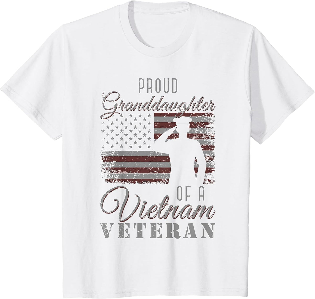Proud Granddaughter US Flag 4th of July Vietnam Veteran T-Shirt - White