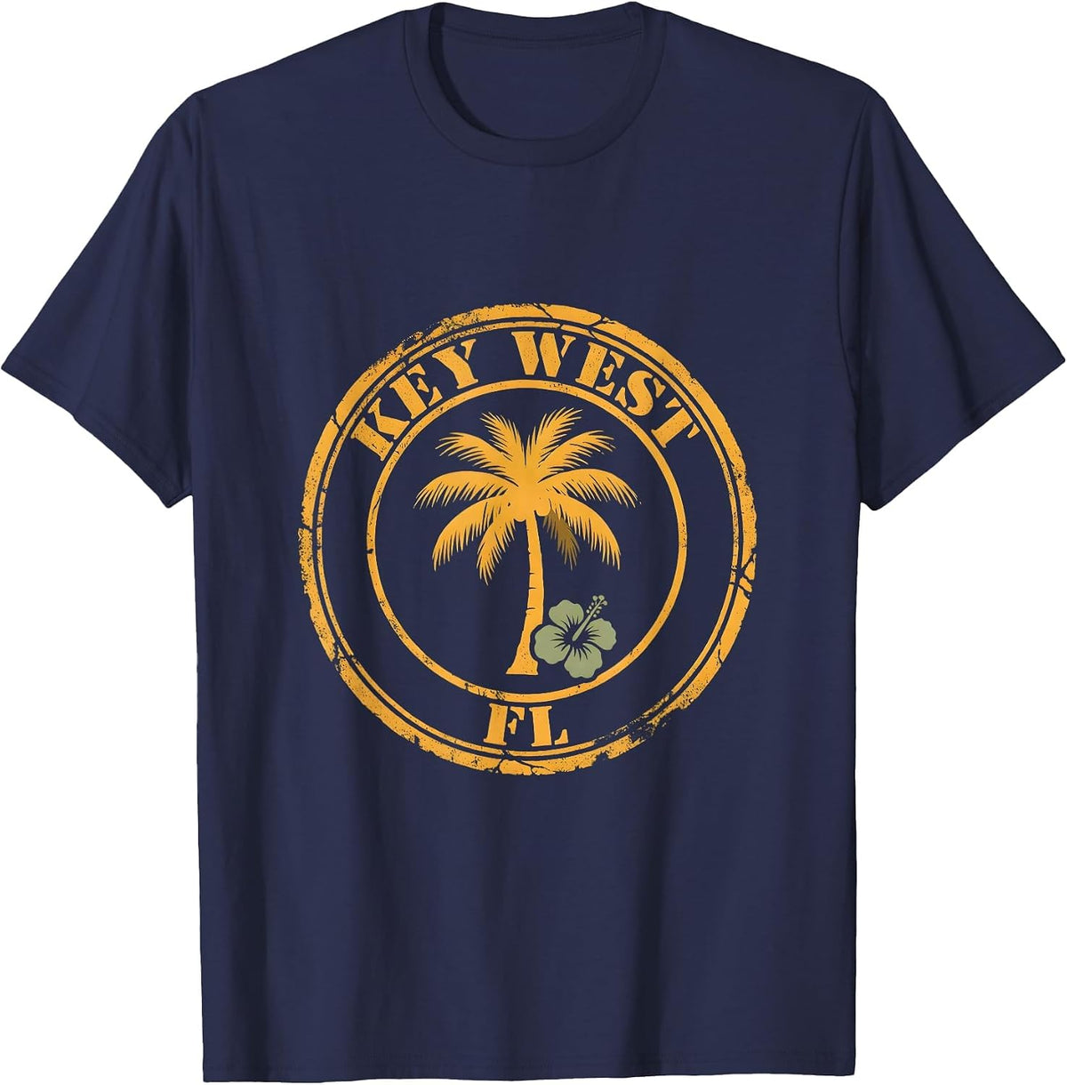 Men's KEY WEST FL Boho Tropical Souvenir Shirt Florida Vacation T-Shirt - Navy Blue