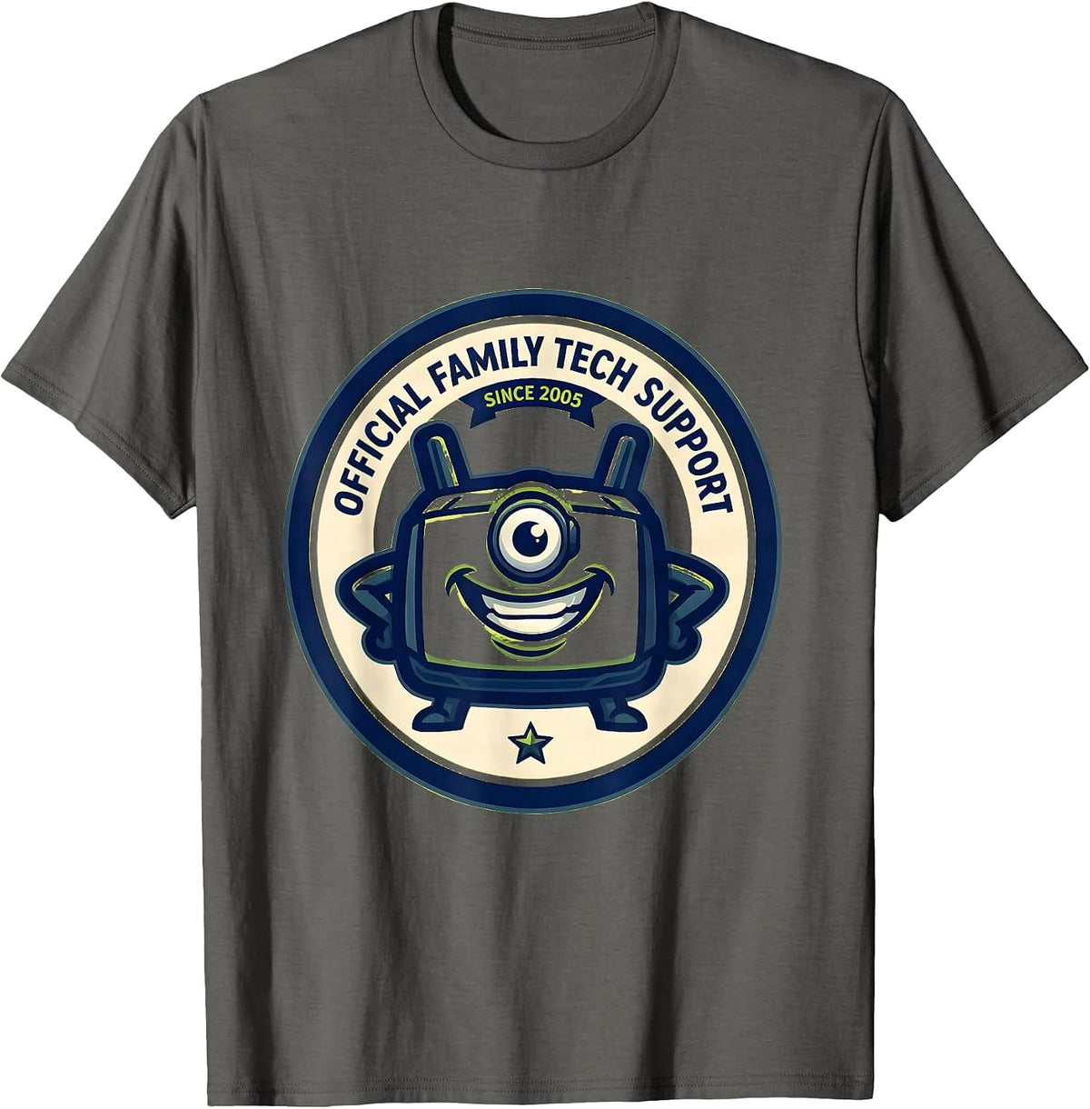 Official Family Tech Support Since 2005 Funny IT Engineer T-Shirt - Asphalt Grey