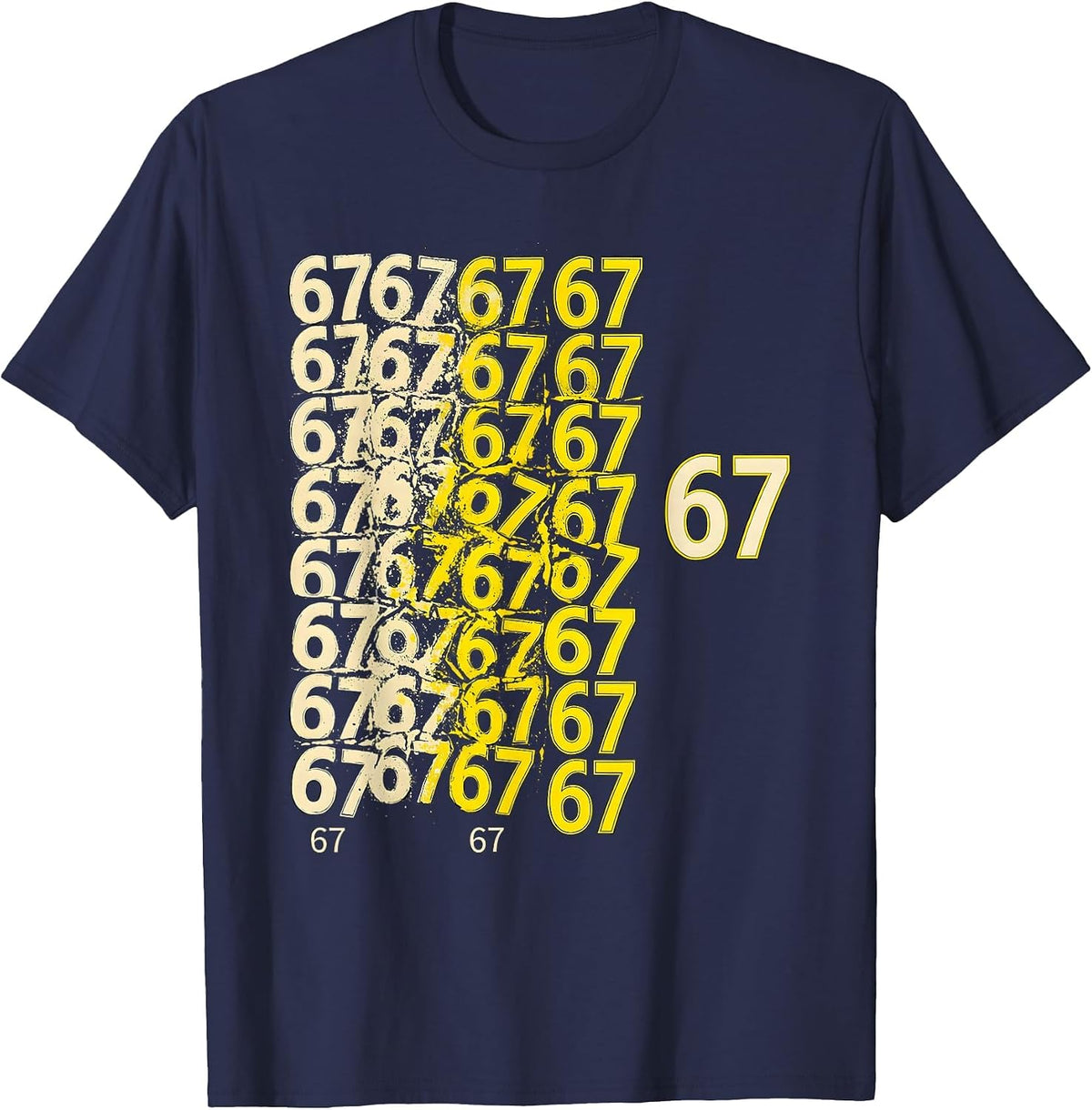 67 Funny Six Seven Meme Teacher Classroom Humor T-Shirt - Navy Blue