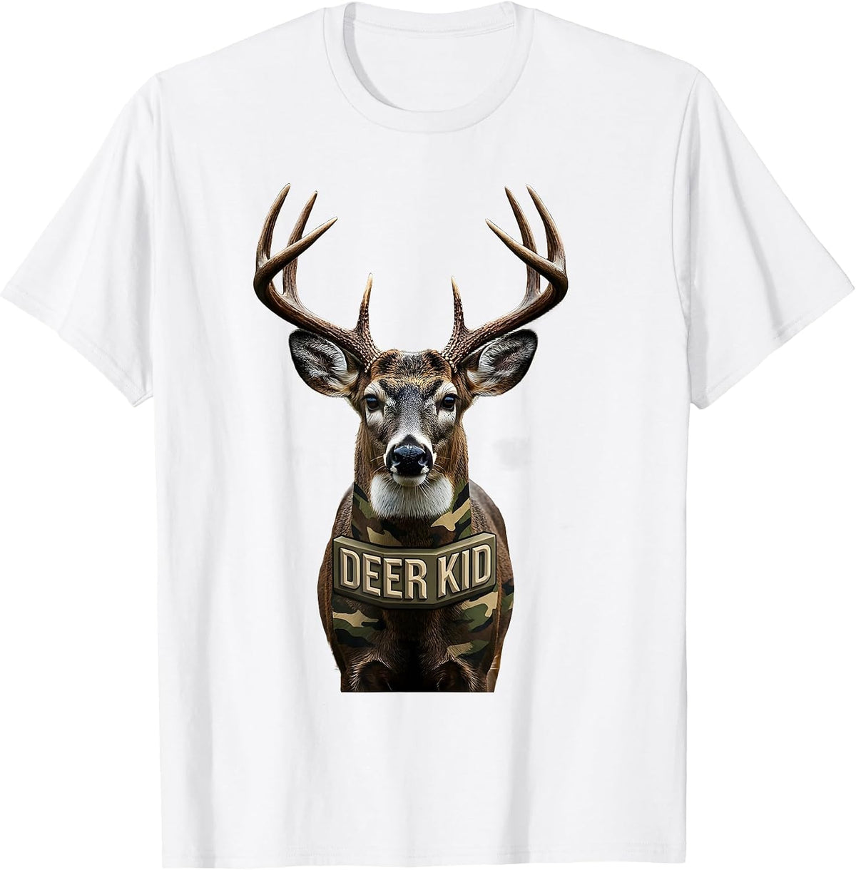 Men's Deer Kid Funny Youth Hunting Camo Family Humor T-Shirt - White
