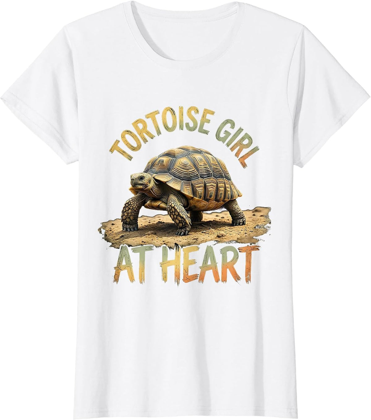 Tortoise Girl At Heart Boho Summer Casual Tortoise Lover T-Shirt - White