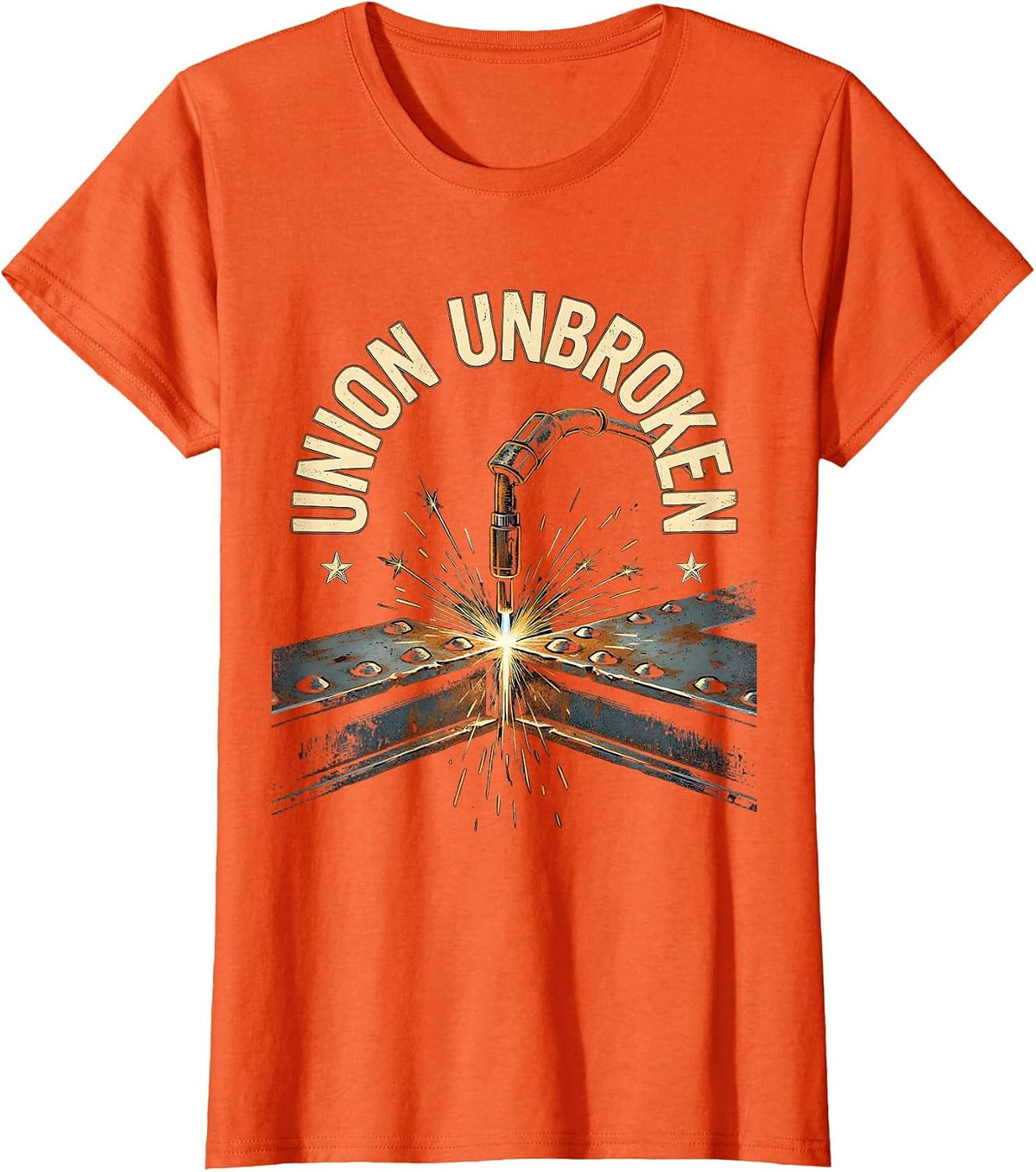 Union Unbroken Vintage Union Worker Skilled Trades T-Shirt - Orange