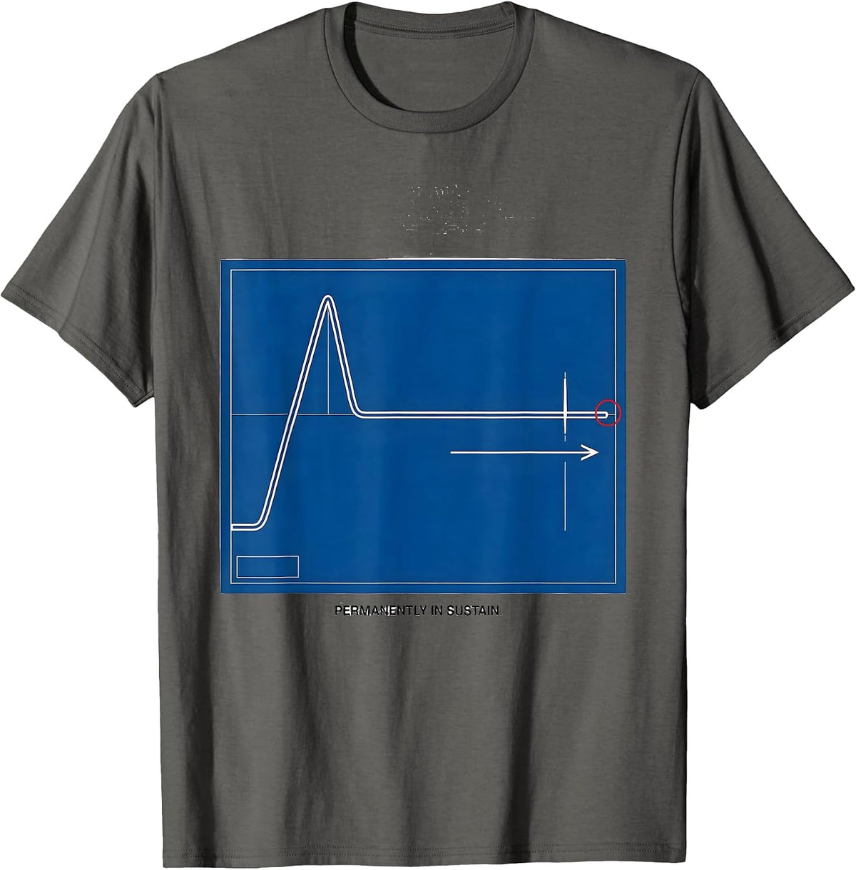 Permanently In Sustain Technical Blueprint DJ Gift Retro T-Shirt - Asphalt Grey