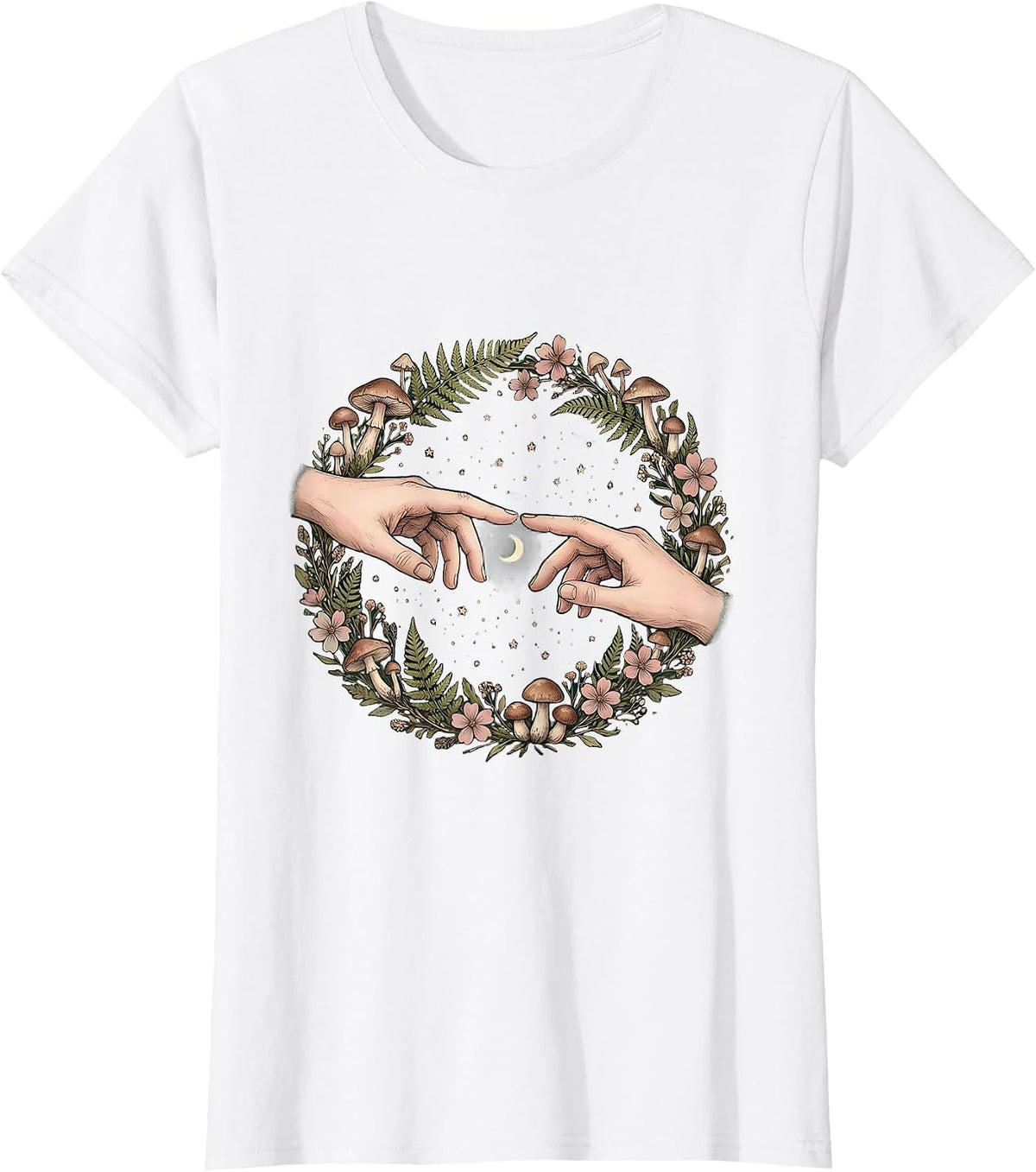 Women's Mental Health Matters Reaching Hands Graphic T-Shirt - White