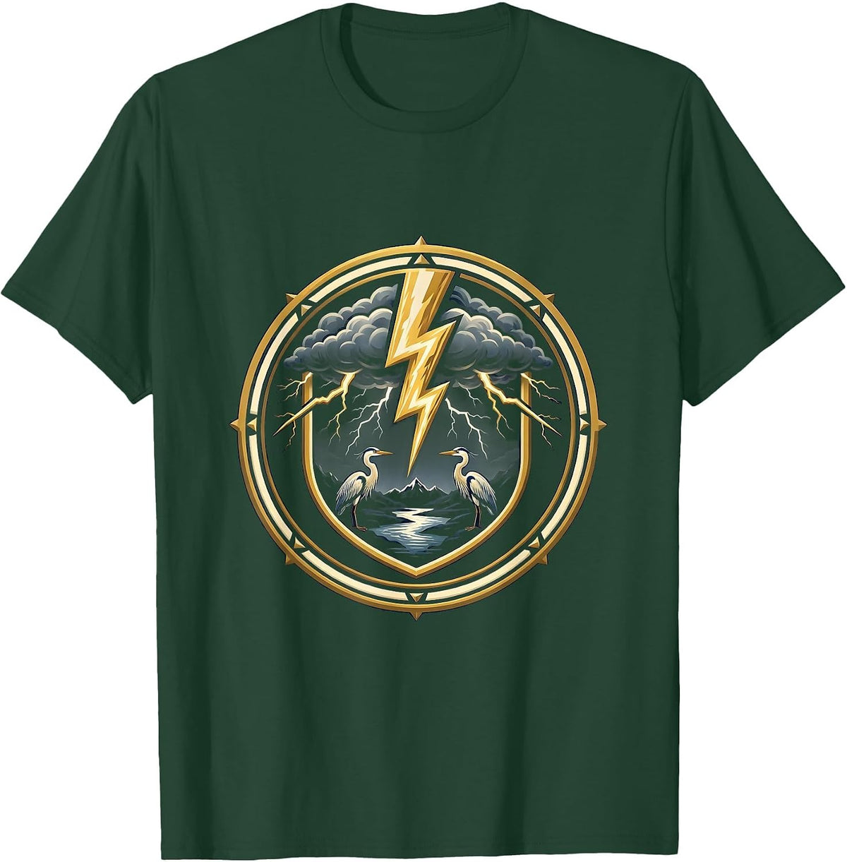 Catatumbo Lightning Storm Venezuela Night Art T-Shirt - Dark Green