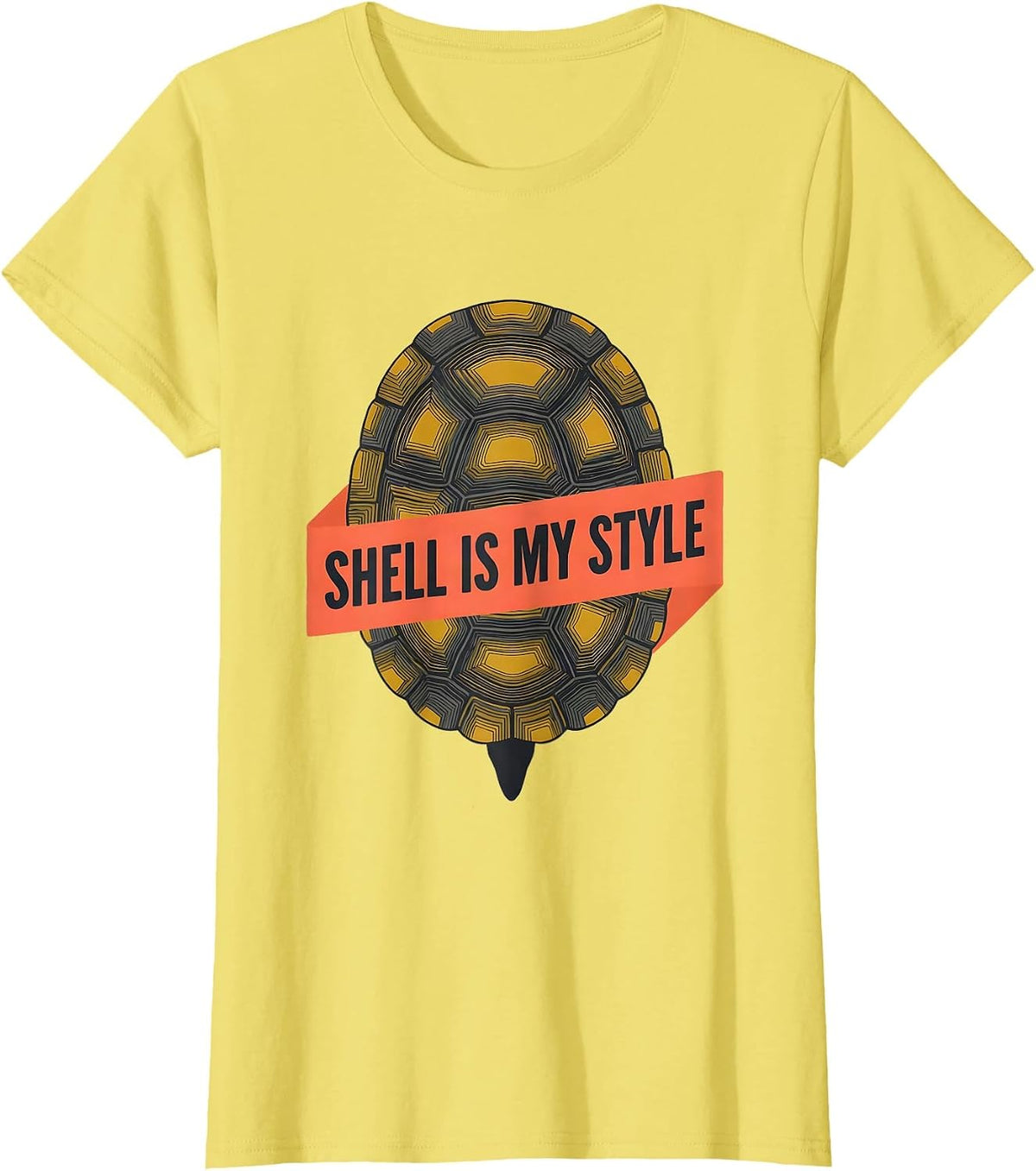 Shell Is My Style Midcentury Modern Turtle Lover Casual T-Shirt - Lemon Yellow