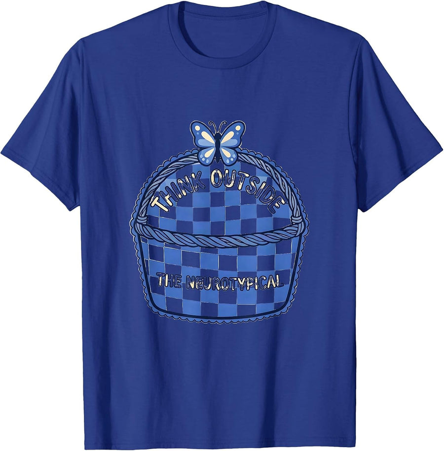 Think Outside the Neurotypical Autism Design T-Shirt - Royal Blue