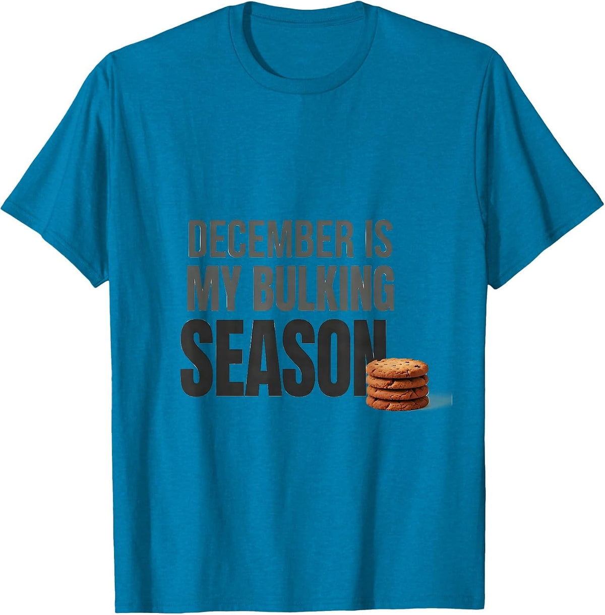 December Is My Bulking Season Funny Gym Weightlifting T-Shirt - Sapphire Blue