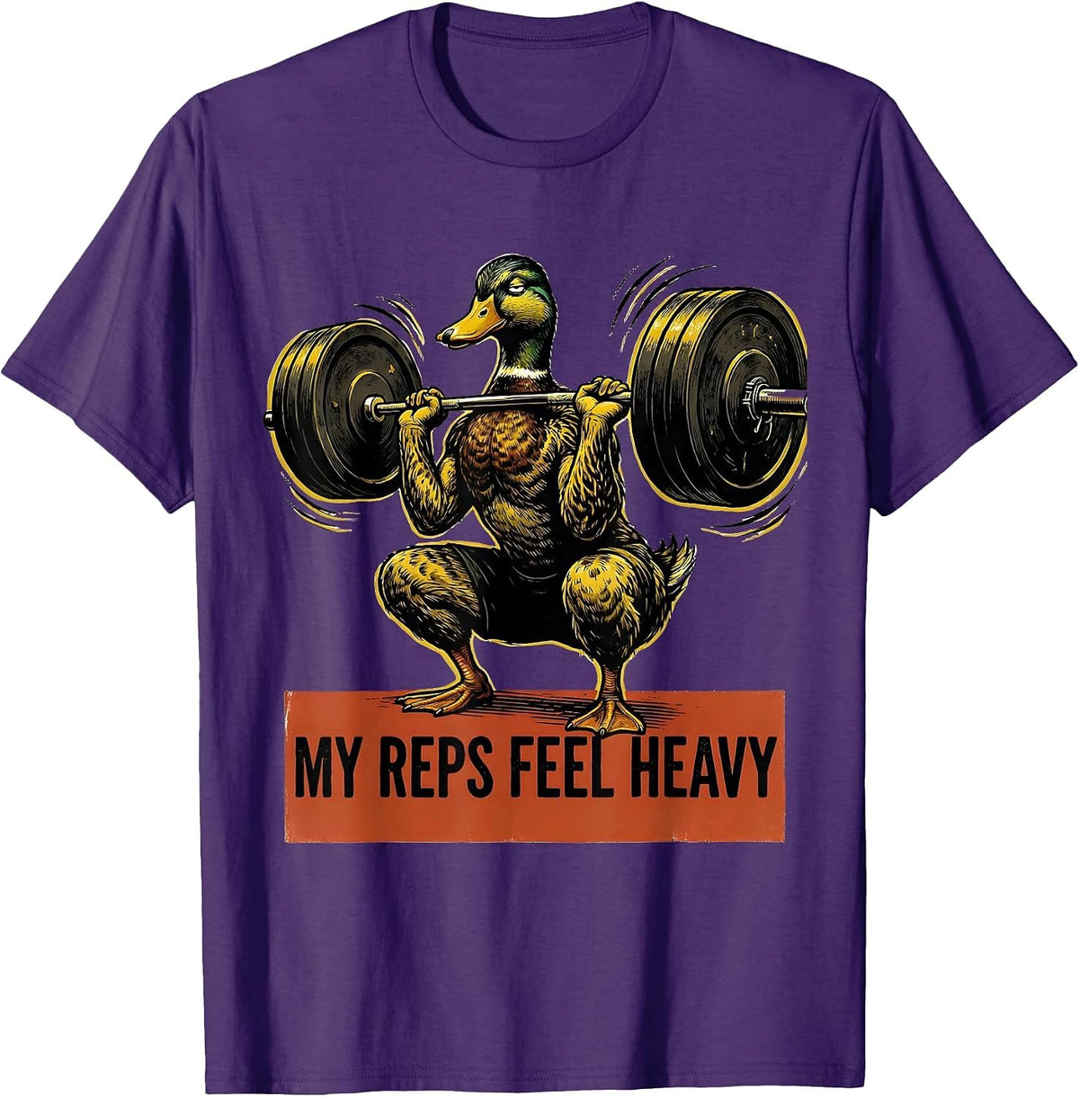 Men's My Reps Feel Heavy Funny Gym Weightlifting Workout Humor T-Shirt - Purple