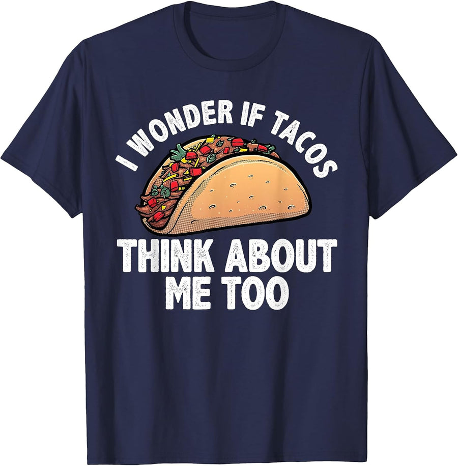 Cool Taco Art for Men Women Tacos Mexican Food Fiesta Humor T-Shirt - Navy Blue