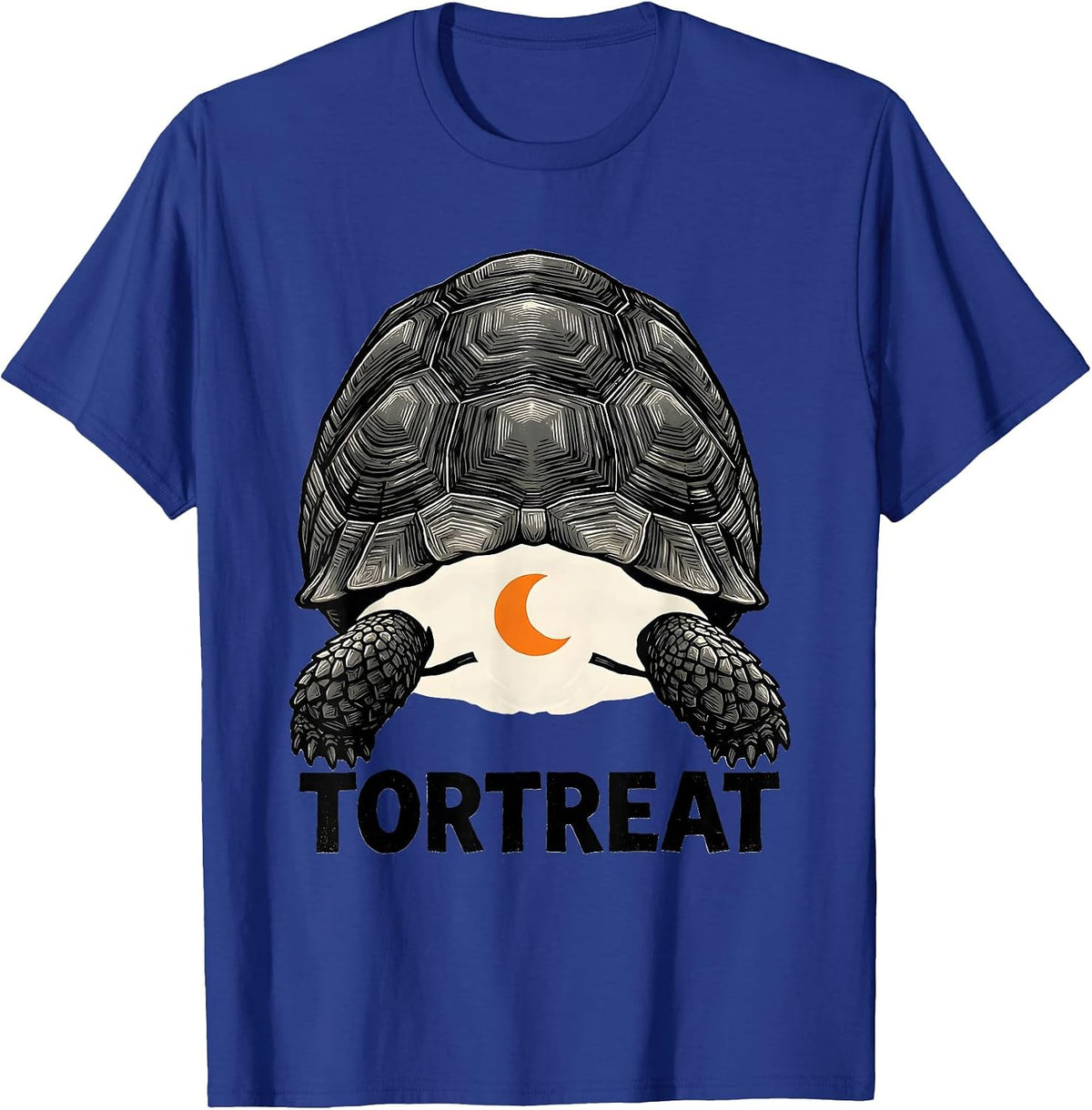 Men's Tortreat Linocut Halloween Turtle Ghost Costume T-Shirt - Royal Blue