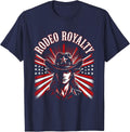 Rodeo Royalty Black Cowgirl Western Design T-Shirt - Navy Blue