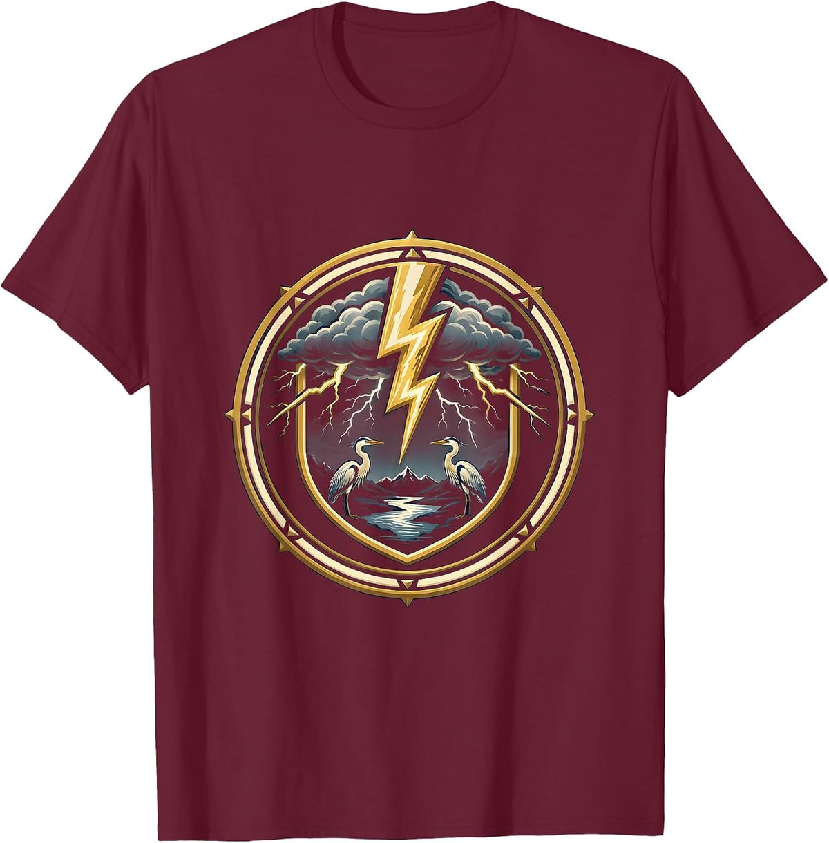 Catatumbo Lightning Storm Venezuela Night Art T-Shirt - Burgundy