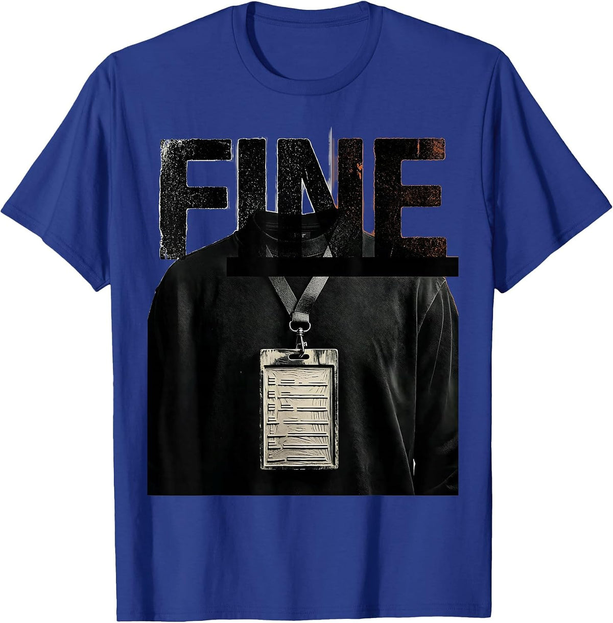 Fine Brutalist Y2K Grunge Goth Alt Vintage Graphic T-Shirt - Royal Blue