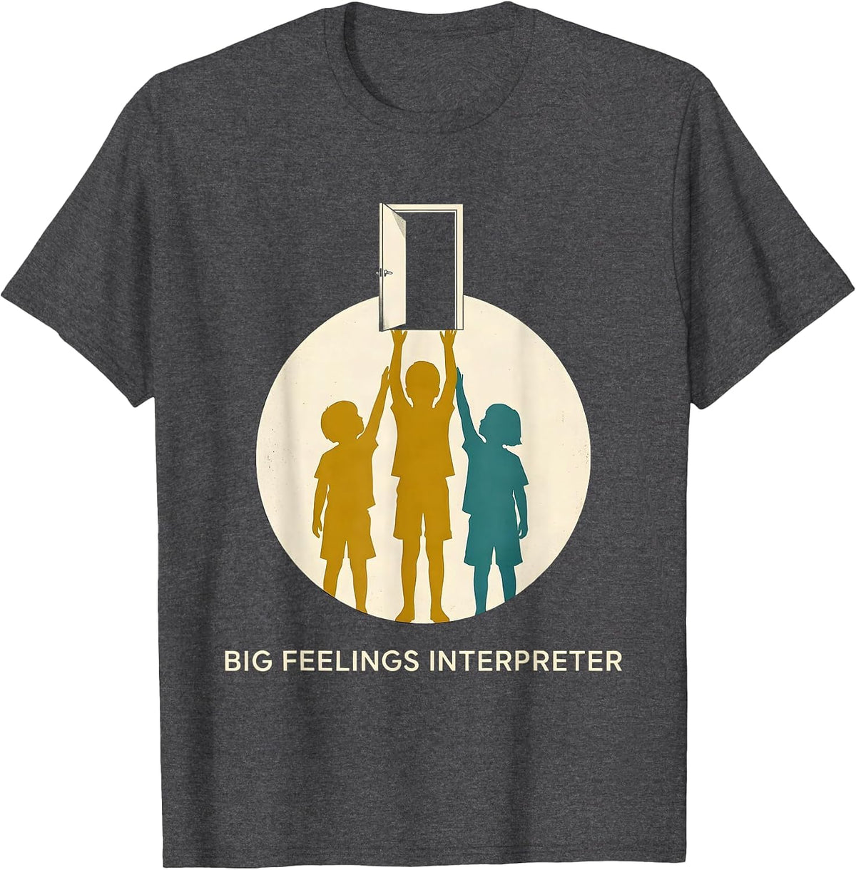 Big Feelings Interpreter Midcentury Modern School Counselor T-Shirt - Dark Heather Grey