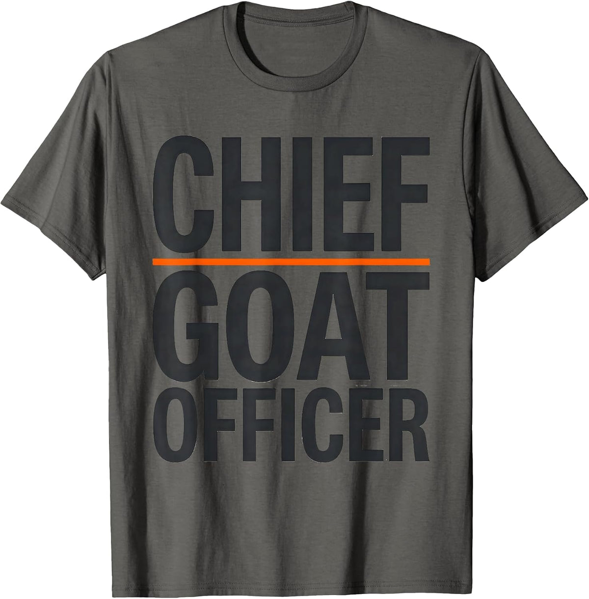 Men's Chief Goat Officer Funny Animal Mascot Novelty Humor T-Shirt - Asphalt Grey