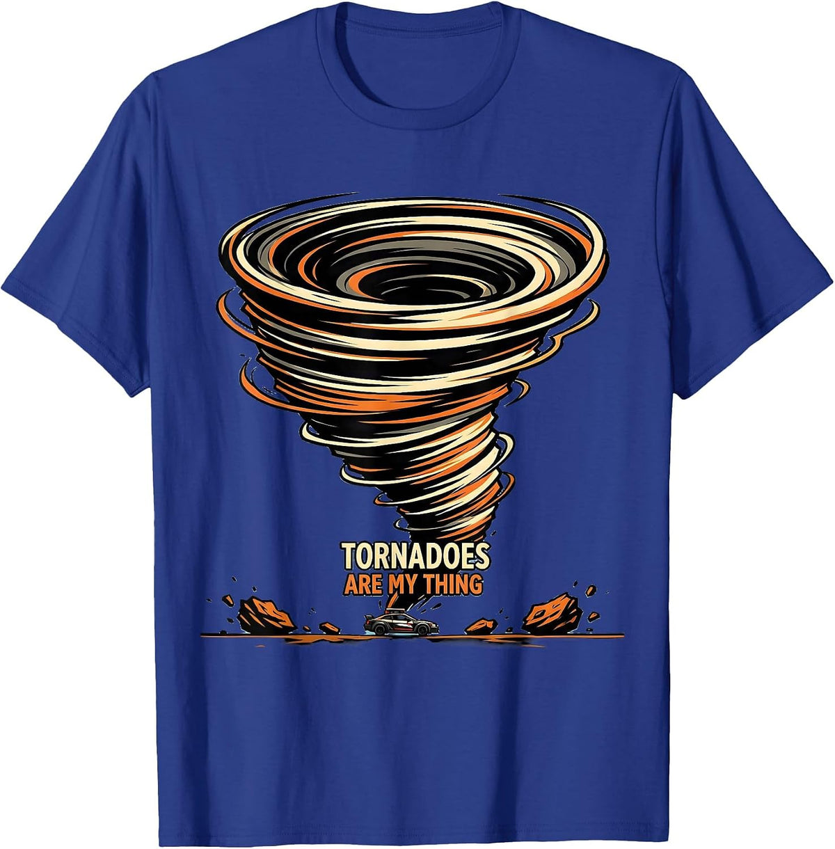 Men's Tornadoes Are My Thing Cartoon Meteorology Storm Chaser T-Shirt - Royal Blue