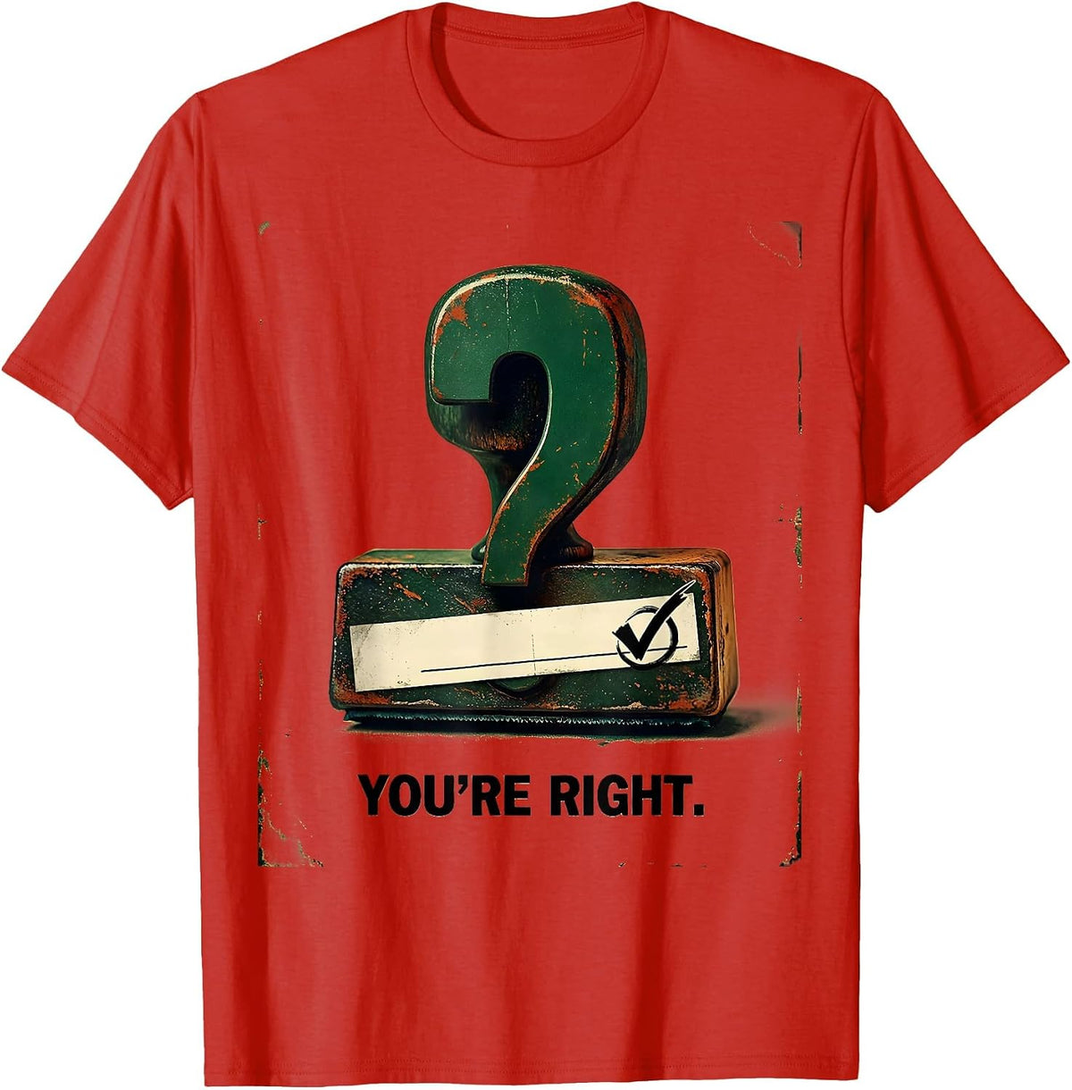 Men's You're Right Vintage Grammar Teacher Punctuation Humor T-Shirt - Red
