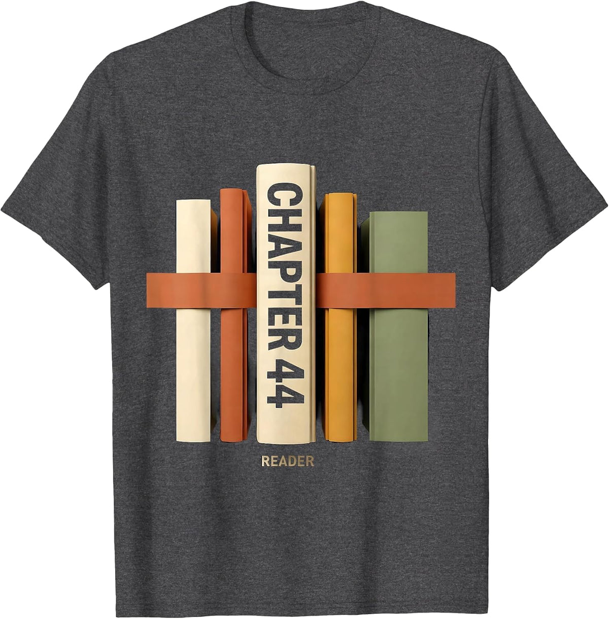 Men's Chapter 44 Reader Bookworm Birthday Milestone Gift T-Shirt - Dark Heather Grey