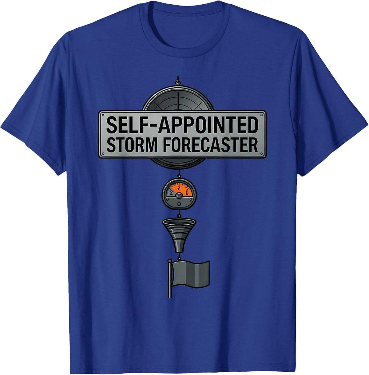 Self-Appointed Storm Forecaster Exploded View Technical T-Shirt - Royal Blue