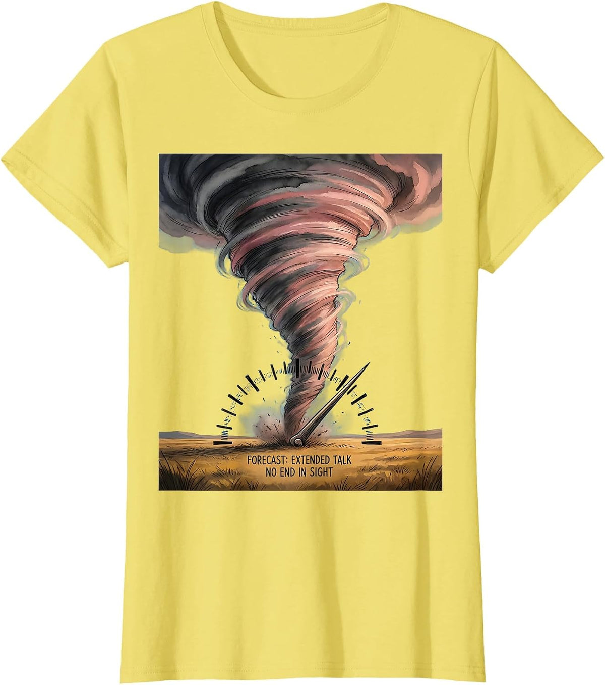 Forecast: Extended Talk, No End In Sight Meteorology T-Shirt - Lemon Yellow