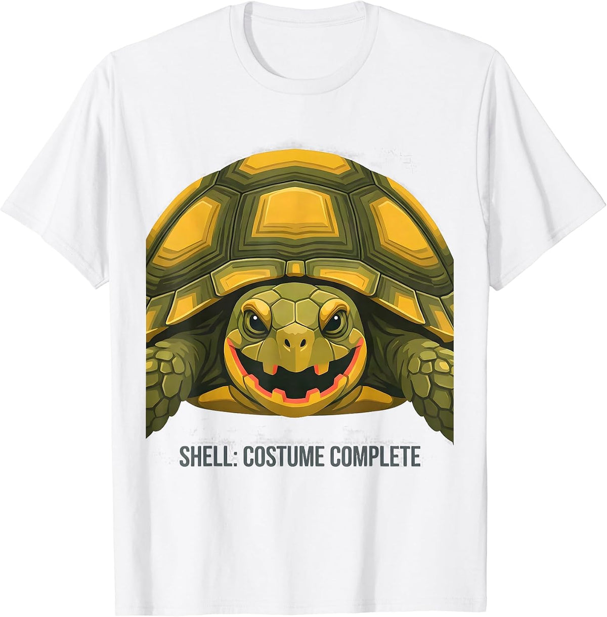 Shell: Costume Complete Whimsical Halloween Turtle Fan T-Shirt - White