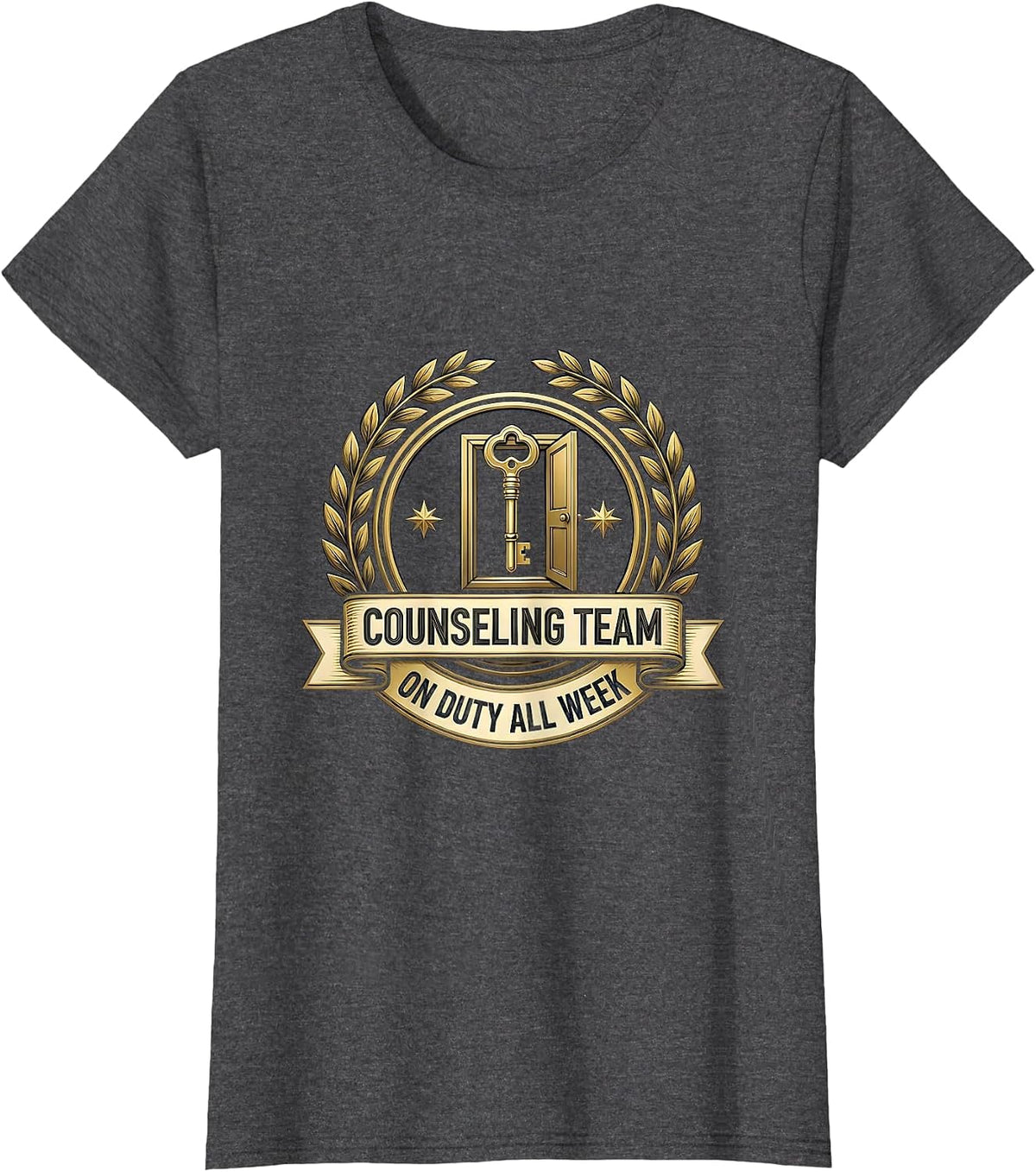 Women's Counseling Team On Duty All Week School Counselor T-Shirt - Dark Heather Grey