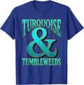 Turquoise and Tumbleweeds Womens Western Design T-Shirt - Royal Blue
