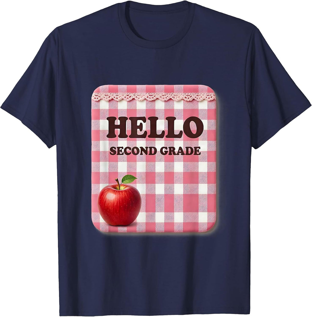 Hello Second Grade Cute Teacher Retro Back To School T-Shirt - Navy Blue