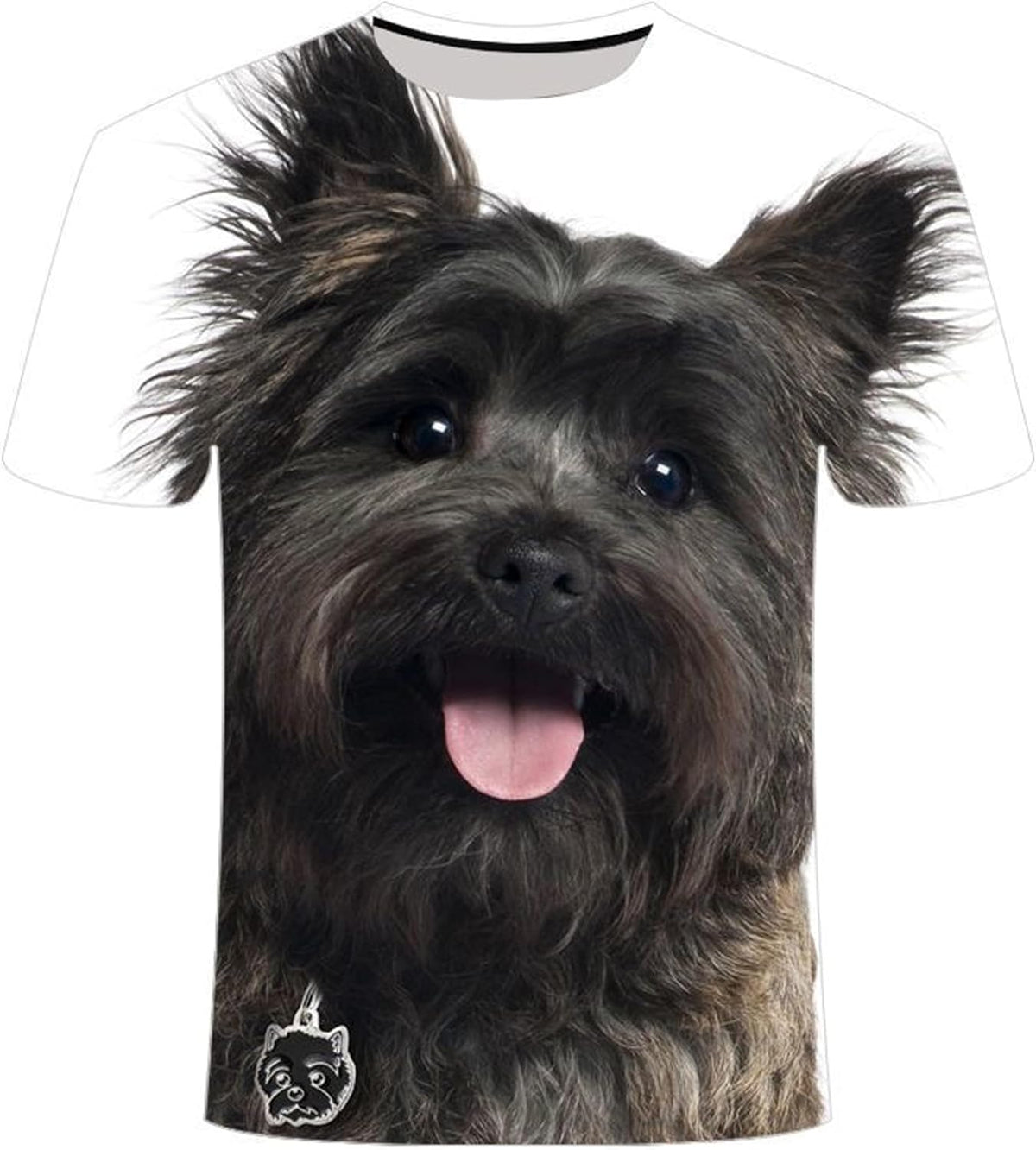 Unisex 3D All Over Print T-Shirt-Realistic Dog Face Graphic Tee,Funny Dog Lover Novelty Casual Short Sleeve Shirt Gift -