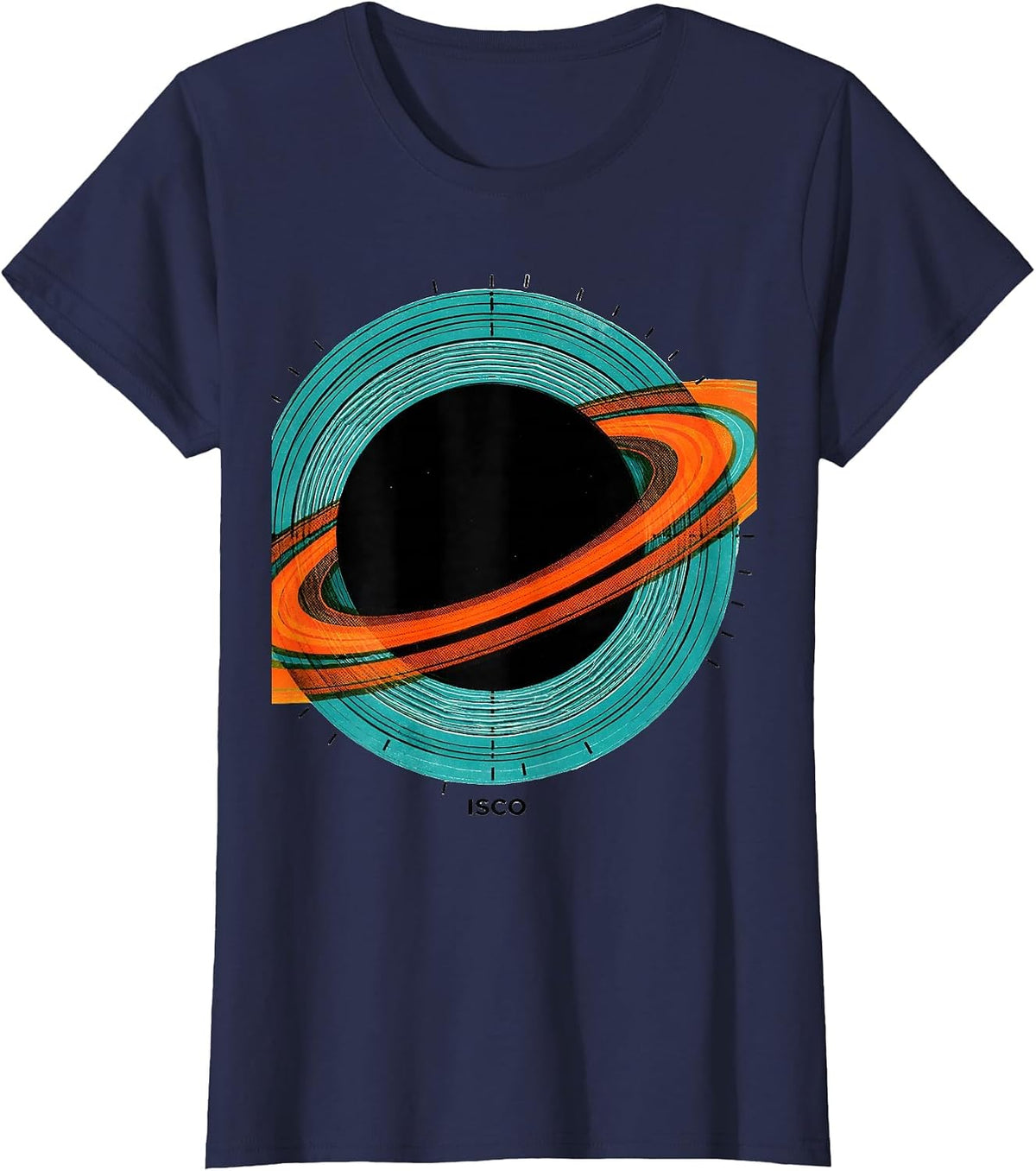 Women's ISCO Risograph Black Hole Physics Astrophysics Science T-Shirt - Navy Blue