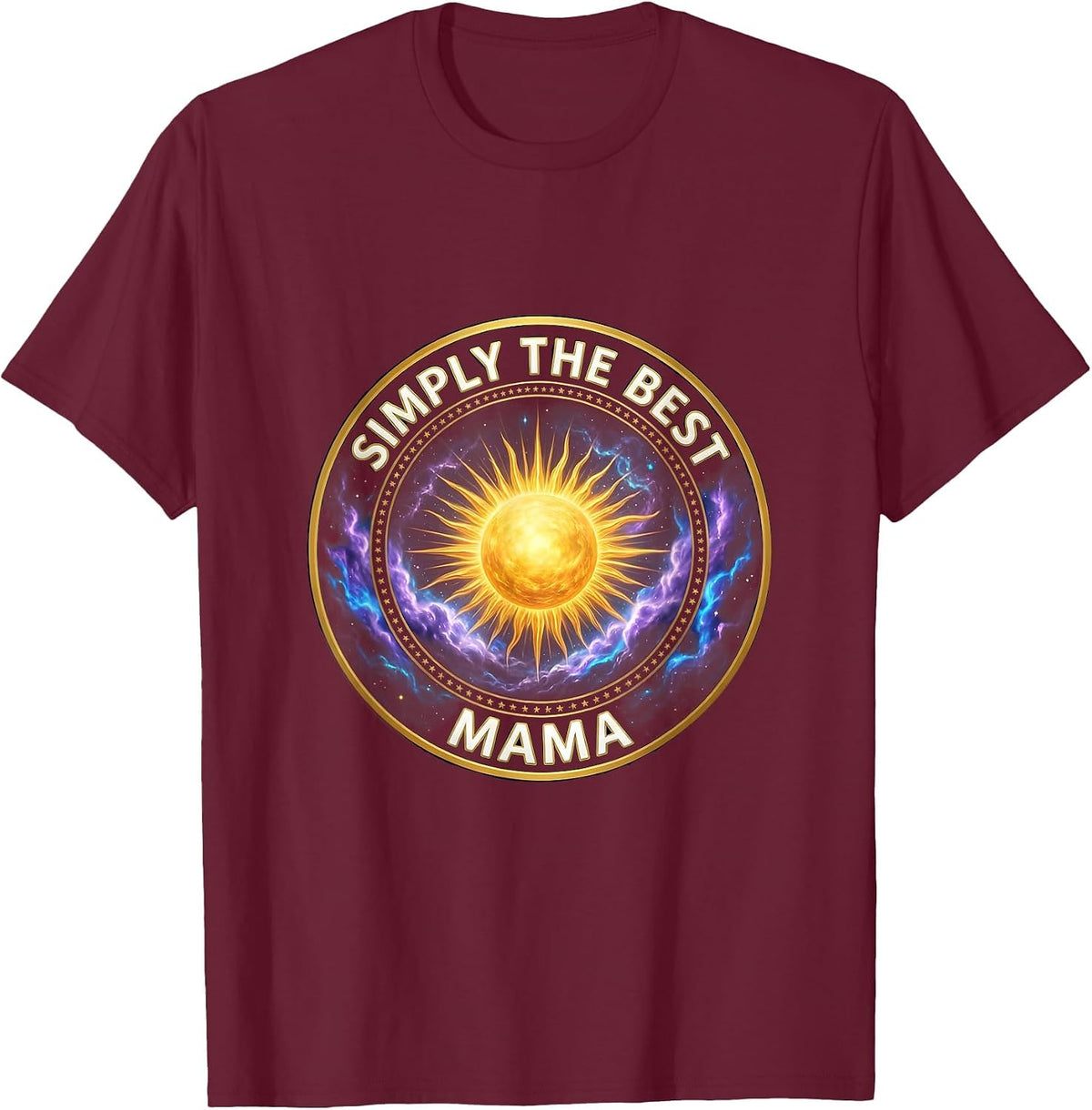 Simply The Best Mama Graphic Design T-Shirt - Burgundy