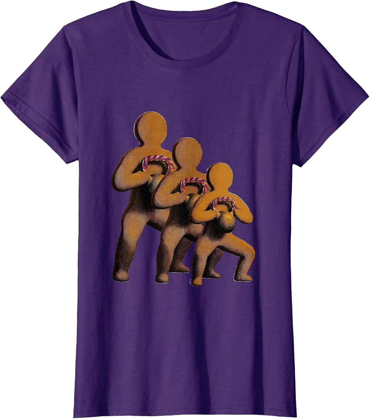 Women's Gingershred Funny Gingerbread Man Gym Weightlifting T-Shirt - Purple