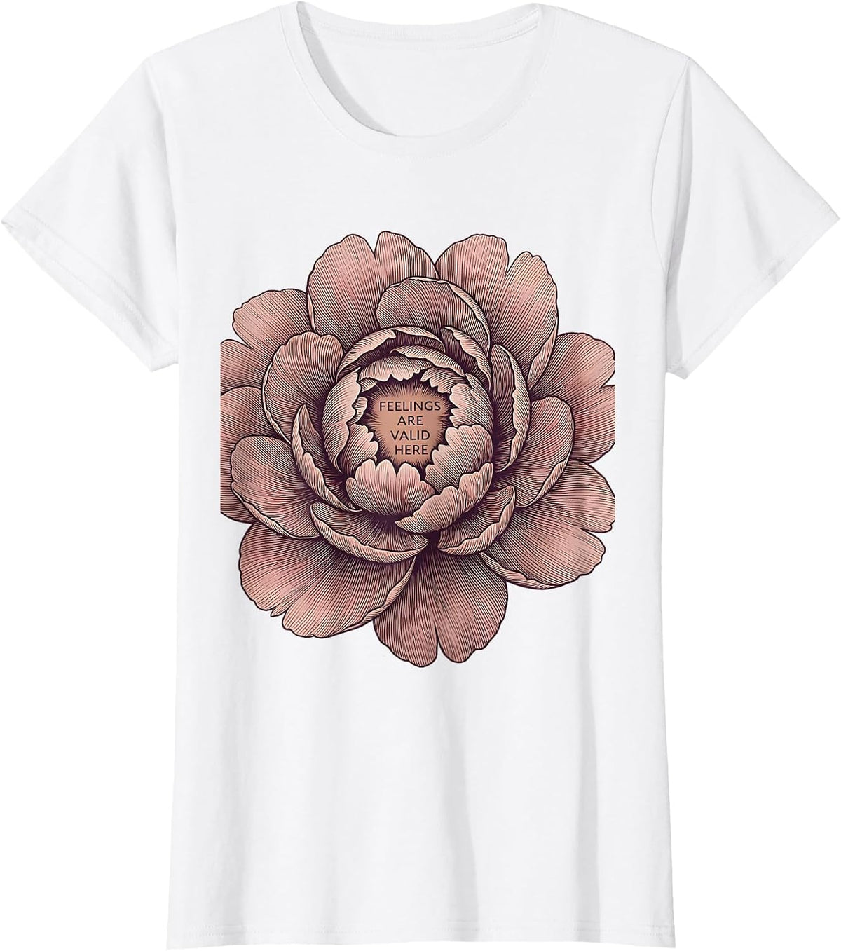 Feelings Are Valid Here Mental Health Design T-Shirt - White