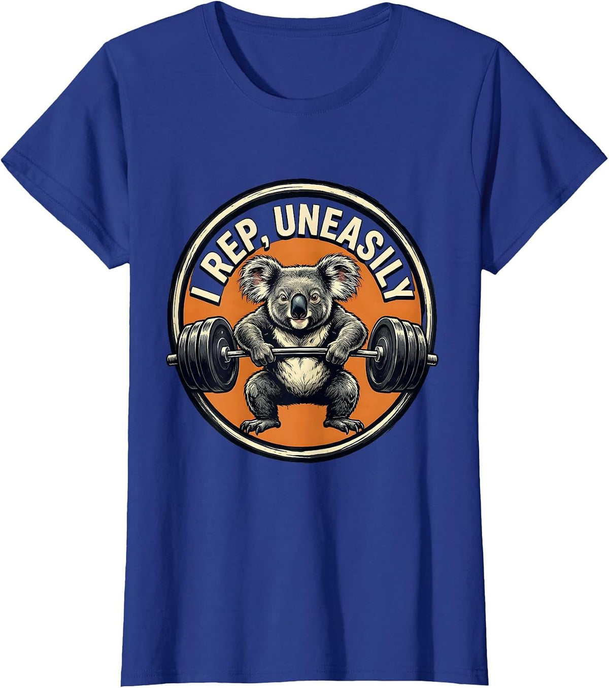 Women's I Rep, Uneasily Funny Gym Workout Weightlifting Humor T-Shirt - Royal Blue