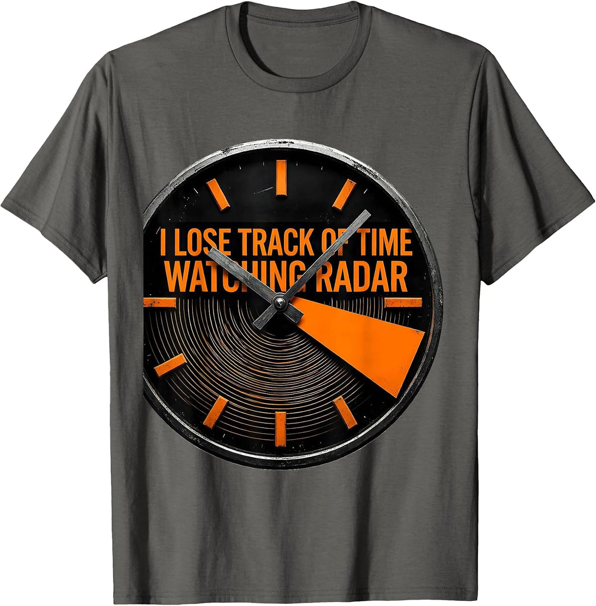 Men's I Lose Track Of Time Watching Radar Brutalist Meteorology T-Shirt - Asphalt Grey