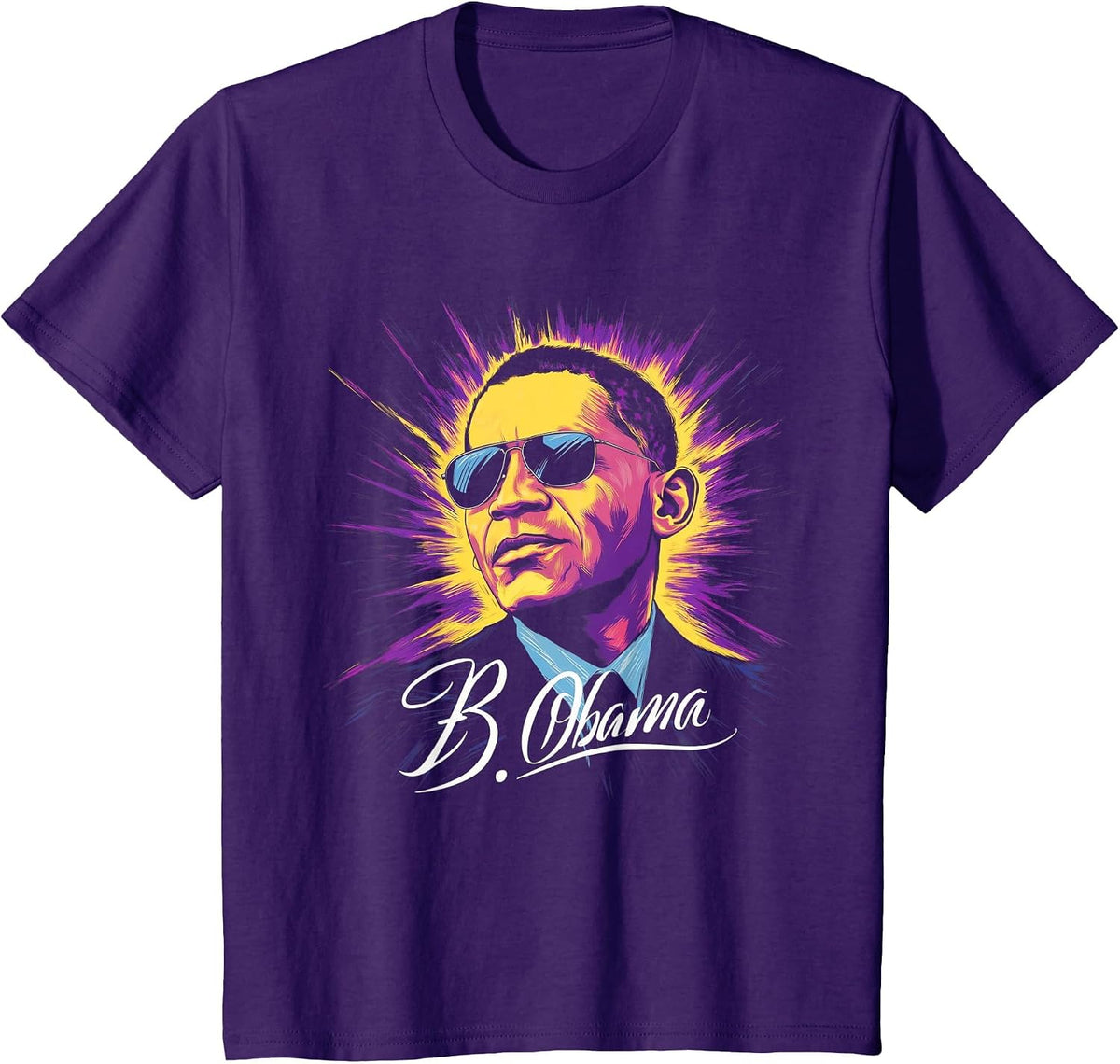 Barack Obama President Portrait Patriotic T-Shirt - Purple