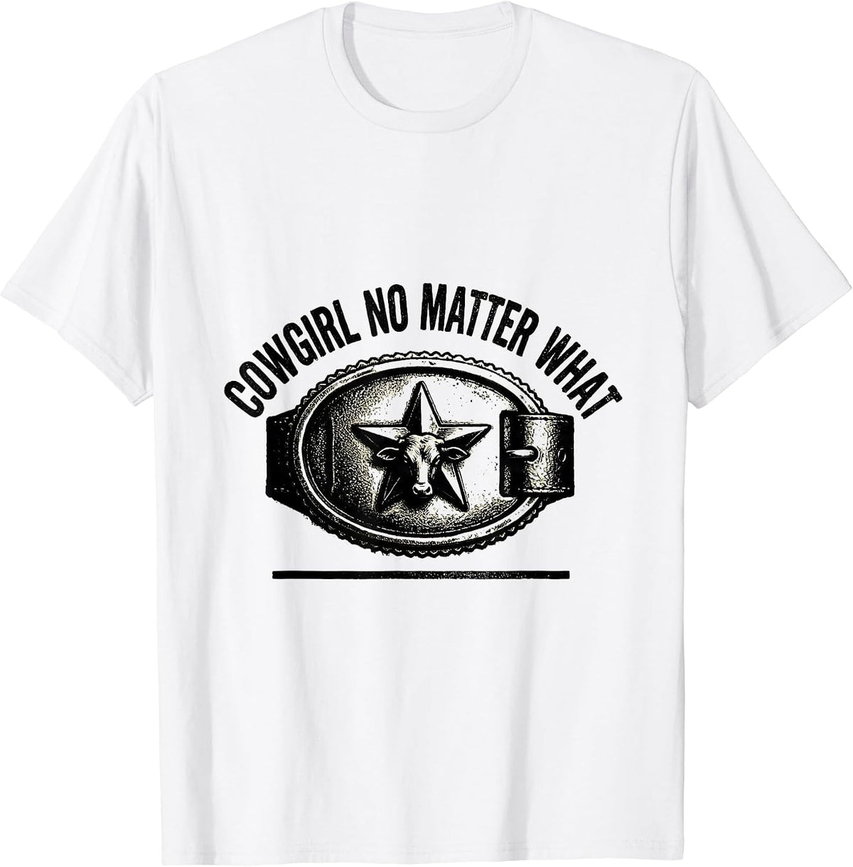 Men's Cowgirl No Matter What Rubber Stamp Western Rodeo Pride T-Shirt - White
