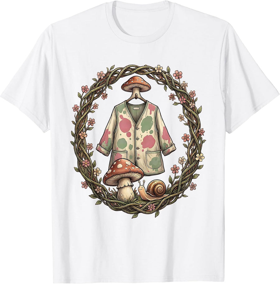 Men's Preschool Teacher Paint Smock Graphic T-Shirt - White