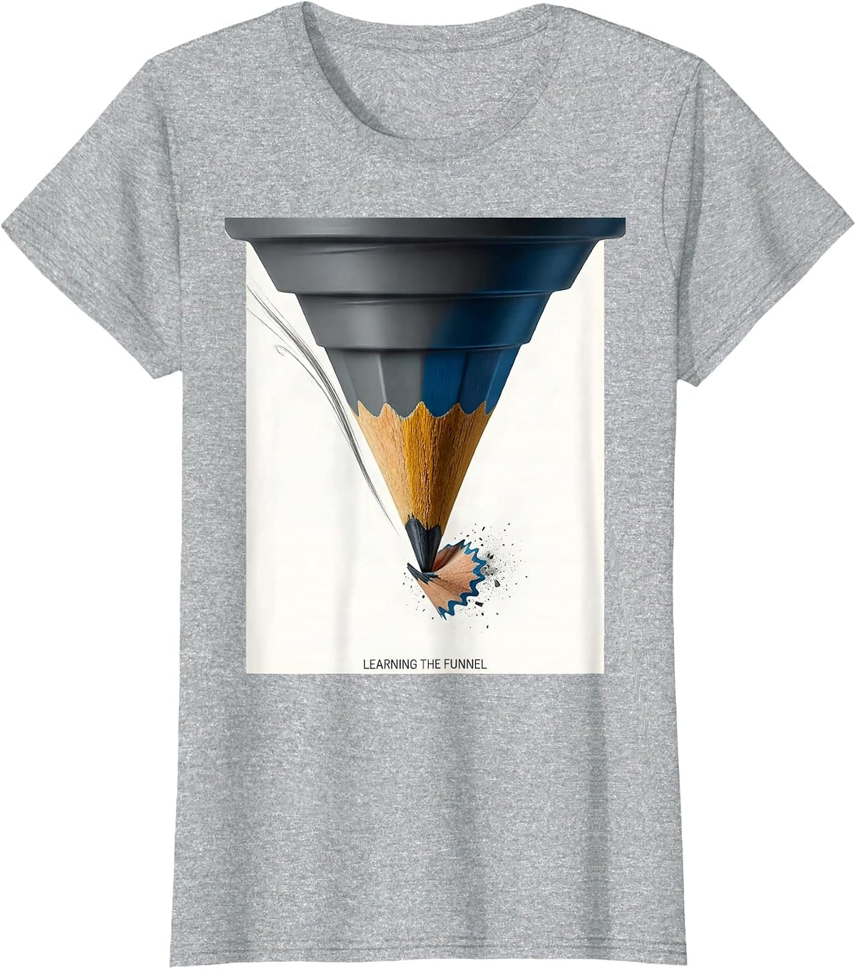 Learning The Funnel Editorial Conceptual Meteorology Storm T-Shirt - Heather Grey