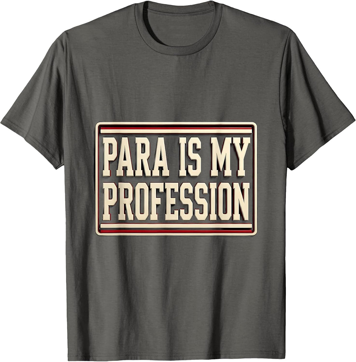 Para Is My Profession Funny Paraprofessional Paraeducator T-Shirt - Asphalt Grey