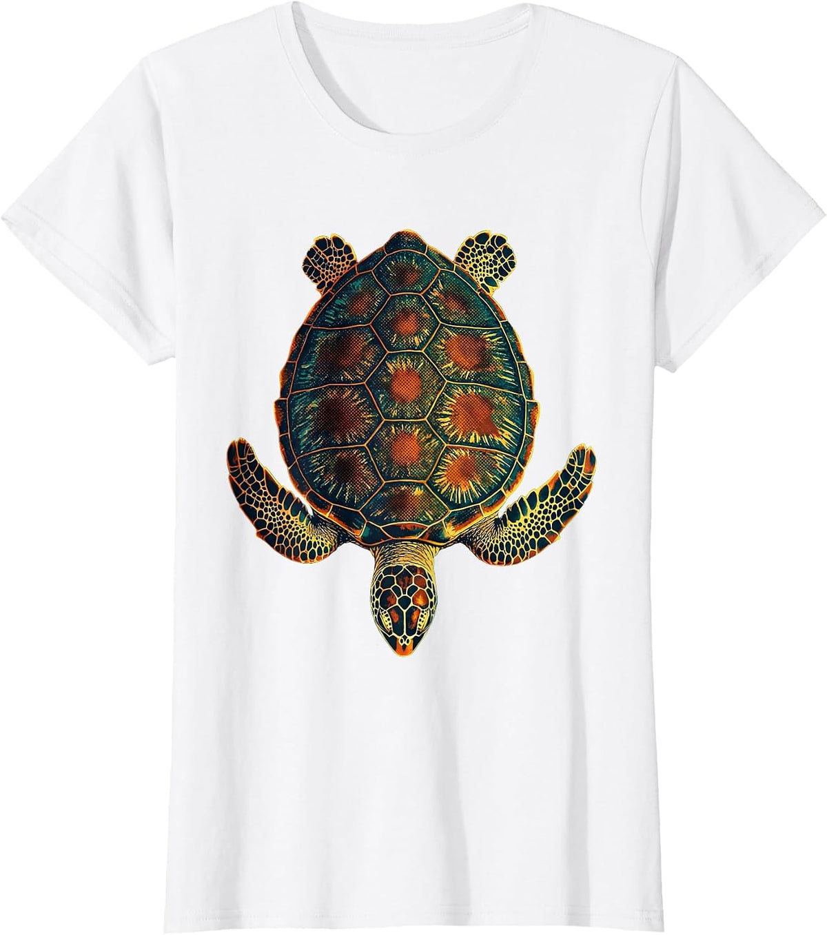 Polka Dot Sea Turtle Shell Graphic Tee T-Shirt - White