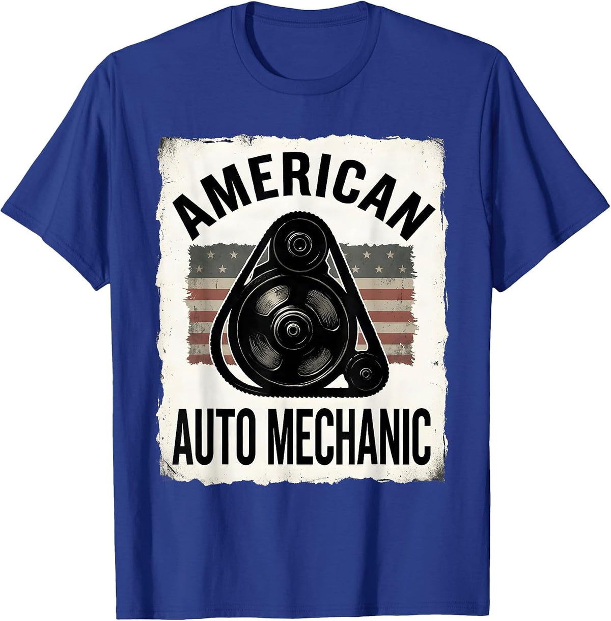 Men's American Auto Mechanic Patriotic Mechanic Gift for Tradesmen T-Shirt - Royal Blue