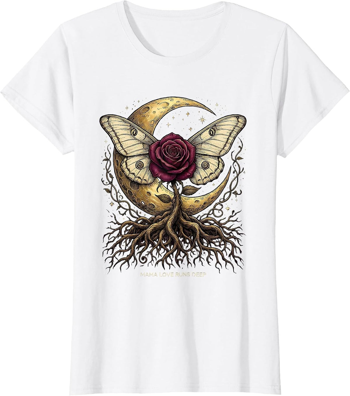 Mama Love Runs Deep Heartfelt Mom Design T-Shirt - White