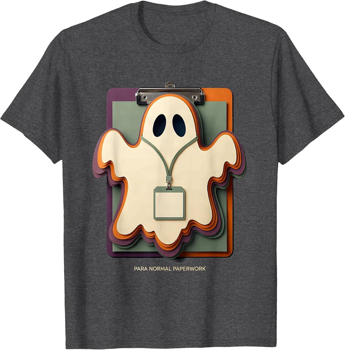 Men's Para Normal Paperwork Funny Paraeducator Halloween Ghost T-Shirt - Dark Heather Grey
