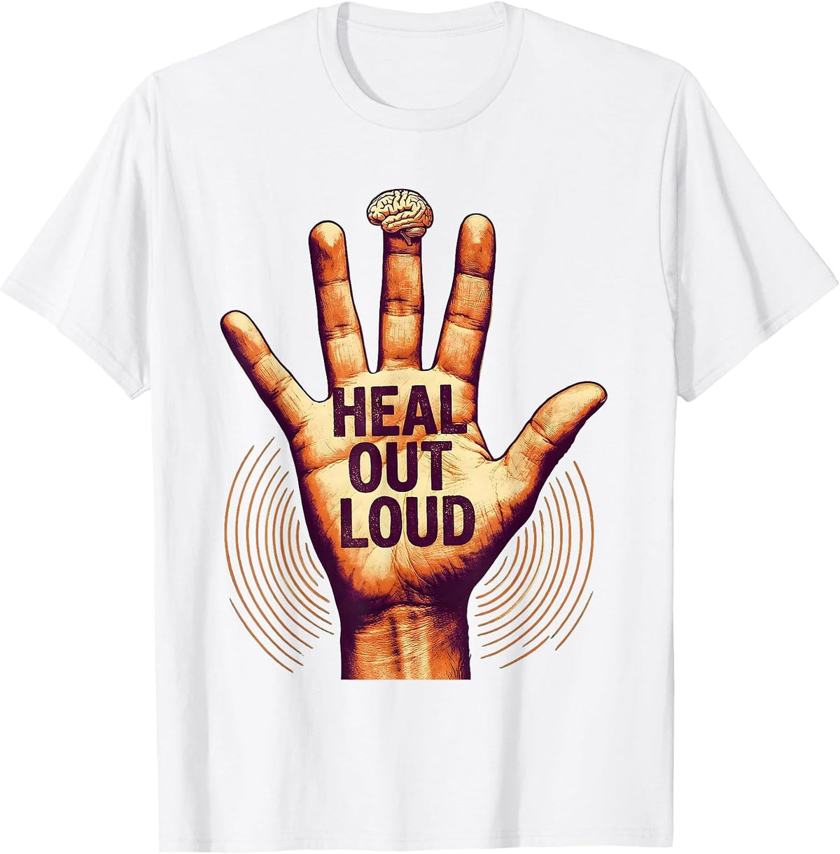 Men's Heal Out Loud Mental Health Matters Design T-Shirt - White